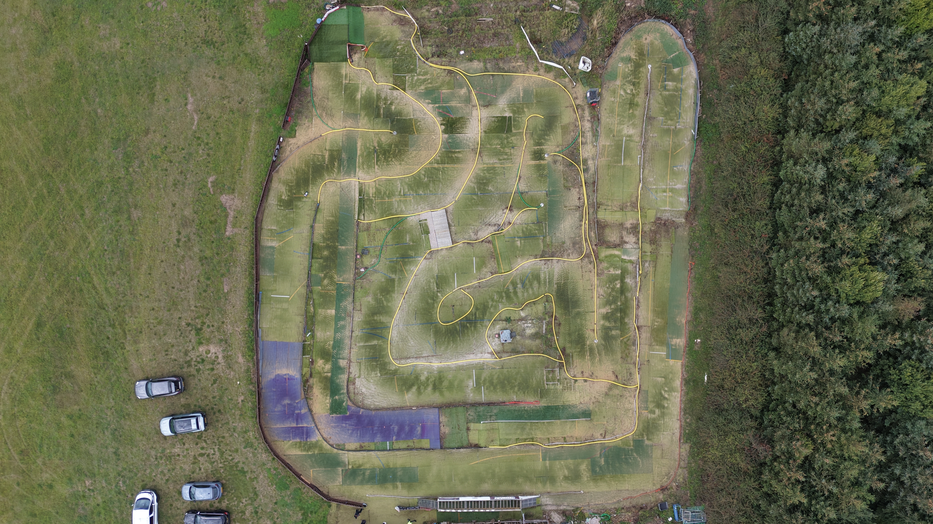 Aerial view of Hardwick’s astro circuit and surrounding trackside facilities